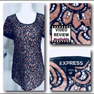 Lace blouse black and brown